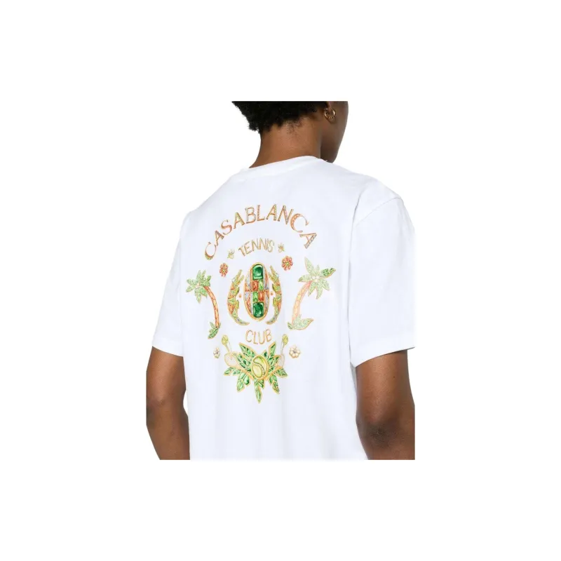 CASABLANCA Joyaux D'Afrique Tennis Club T-Shirt 'White'-3