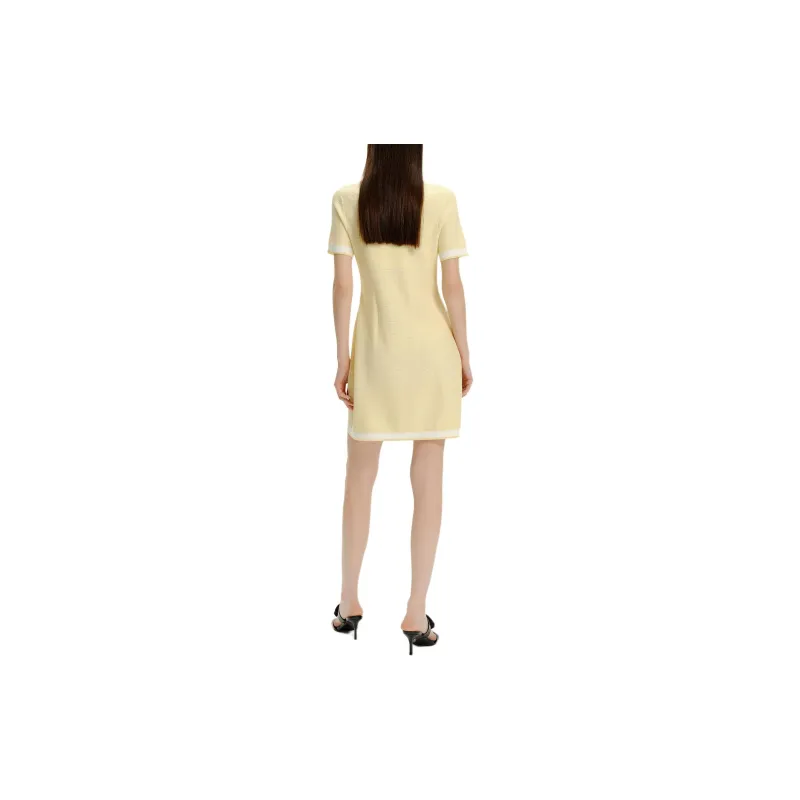 KARL LAGERFELD SS24 Short Sleeved Dress Women's Yellow-2
