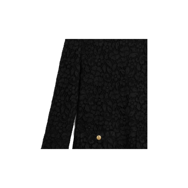 CELINE Trapeze Mini Dress In Floral Guipure-2