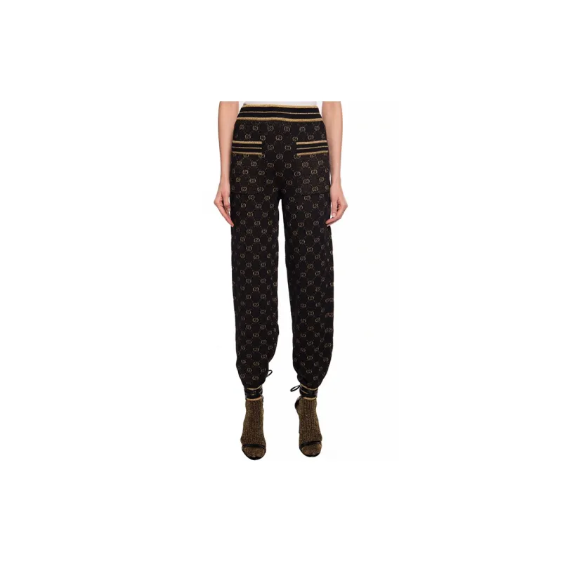 GUCCI Knitted Sports Pants Women's Black-3