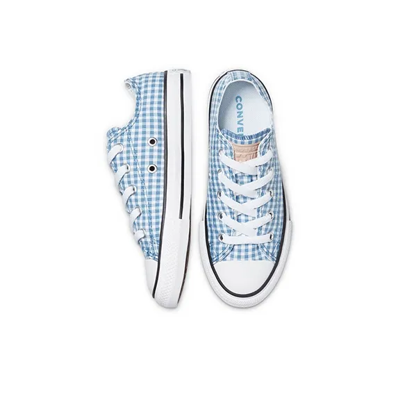 Converse Chuck Taylor All Star Low Top Durable Breathable Low Top Kids Canvas Shoes Blue White Teenagers-3