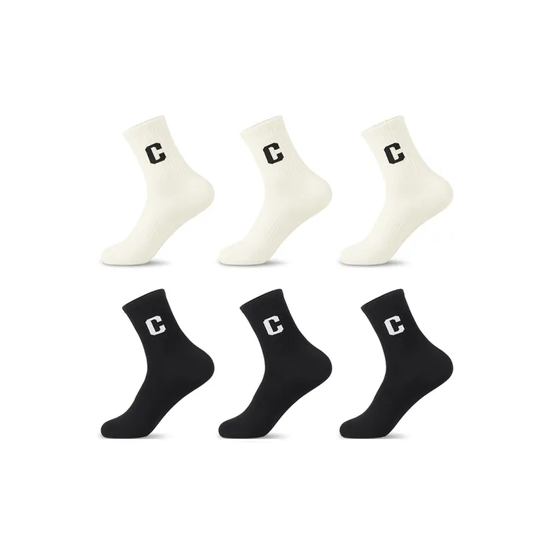 H YXIANG Mid Calf Socks Women's 6 Pack-7