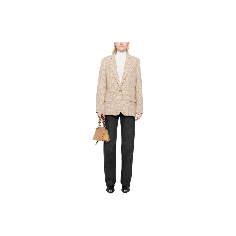 ISABEL MARANT ETOILE Charlyne Herringbone Wool Blazer-1