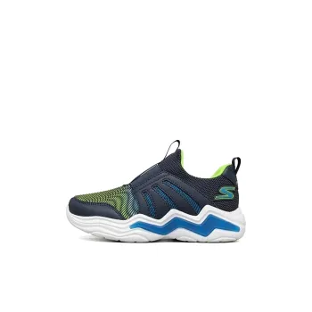 Skechers Lighted Anti Slip And Wear Resistant Breathable Low Top Running Shoes Blue Green Kids'