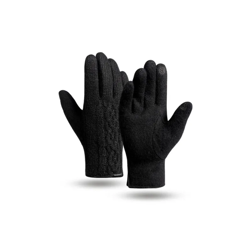 NAME.S Cashmere Knit Gloves Men's Black/Gray-3