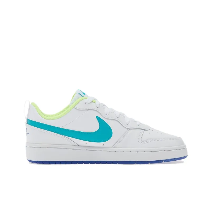 Nike Court Borough Anti Slip Wear Resistant Low Top Kids' Skateboarding Shoes White Light Blue Unisex-1