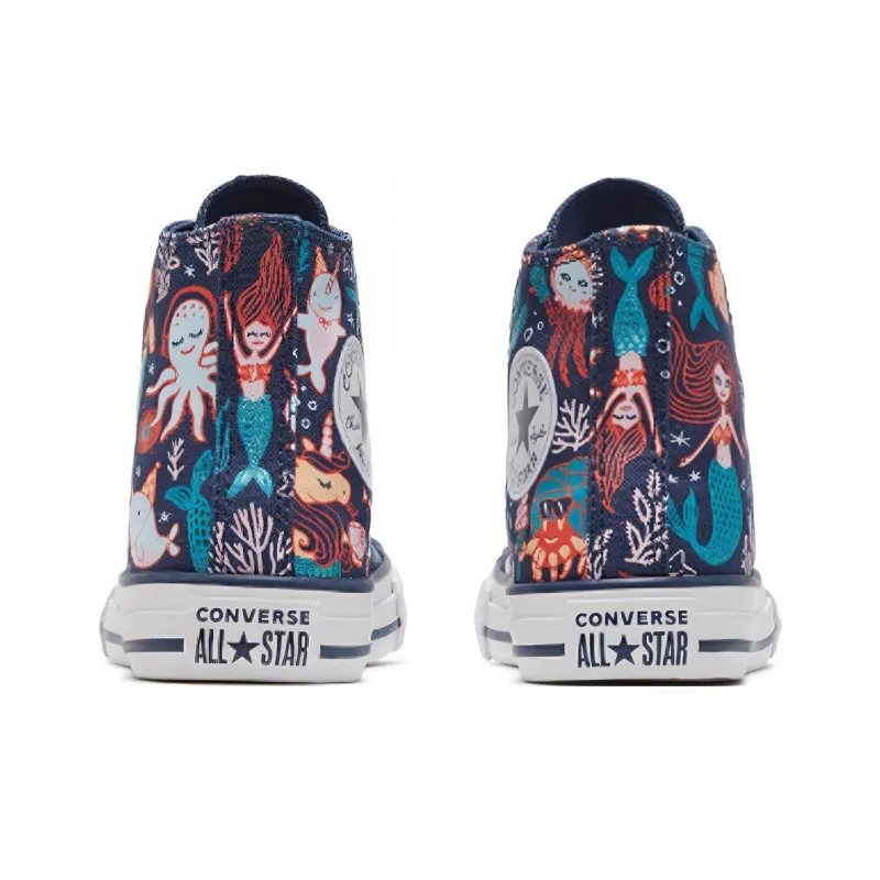 Converse Chuck Taylor All Star Slip Resistant Cushioning Wear Resistant High Top Kids Canvas Shoes Blue Teenagers-3