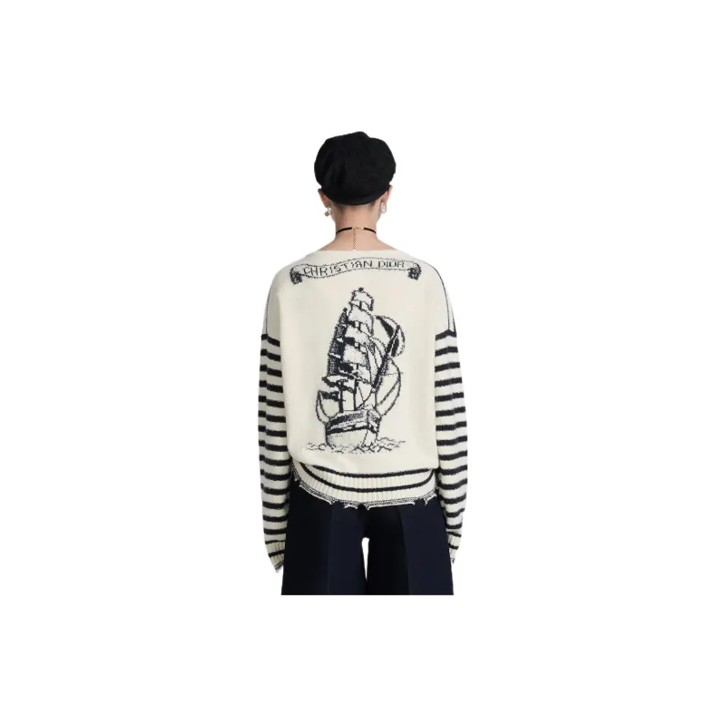DIOR FW22 Cashmere Sweater Women's Beige-3