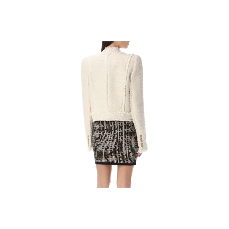 BALMAIN Double-breasted Tweed Jacket-2
