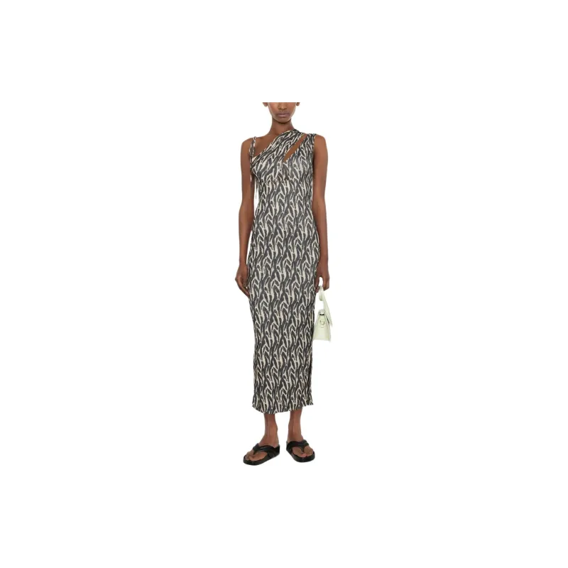 NANUSHKA Printed One shoulder Midi Dress-1