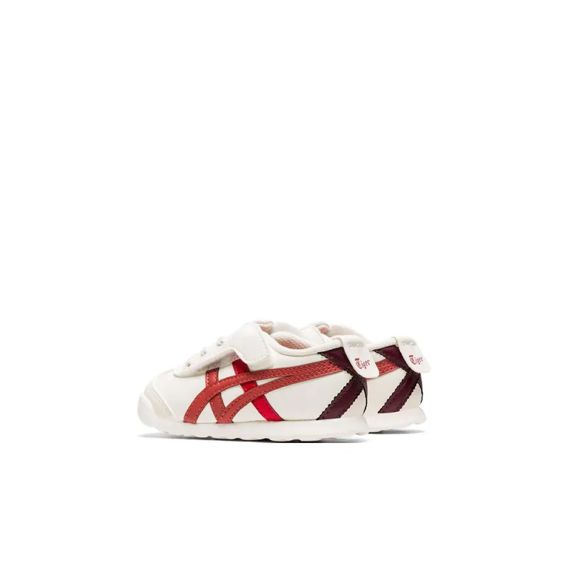 Onitsuka Tiger MEXICO 66 Anti-Slip Wear-Resistant Low-Top Toddler Shoes White Red Infant And Toddler-4