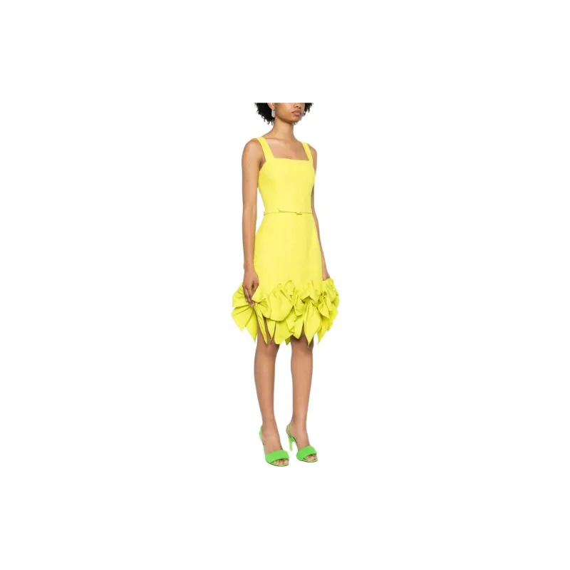 OSCAR DE LA RENTA SS24 Sleeveless Dress Women's Fluorescent Yellow-3