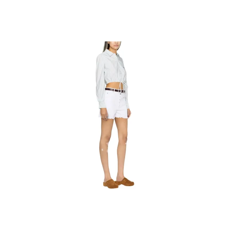 ISABEL MARANT ETOILE Frayed Hem Denim Shorts-3