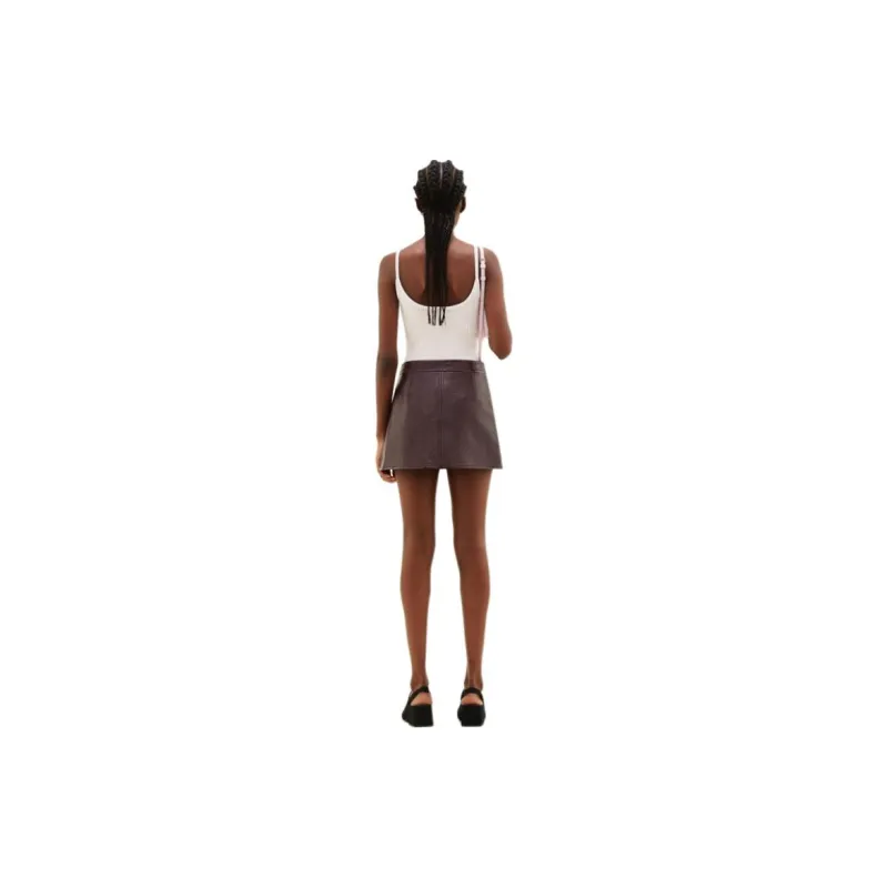 COURREGES Reedition Vinyl Mini Skirt 'Chocolate'-2