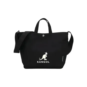 KANGOL Canvas Tote Bag Shopping Bag Shoulder Bags Handbags Regular Unisex Black