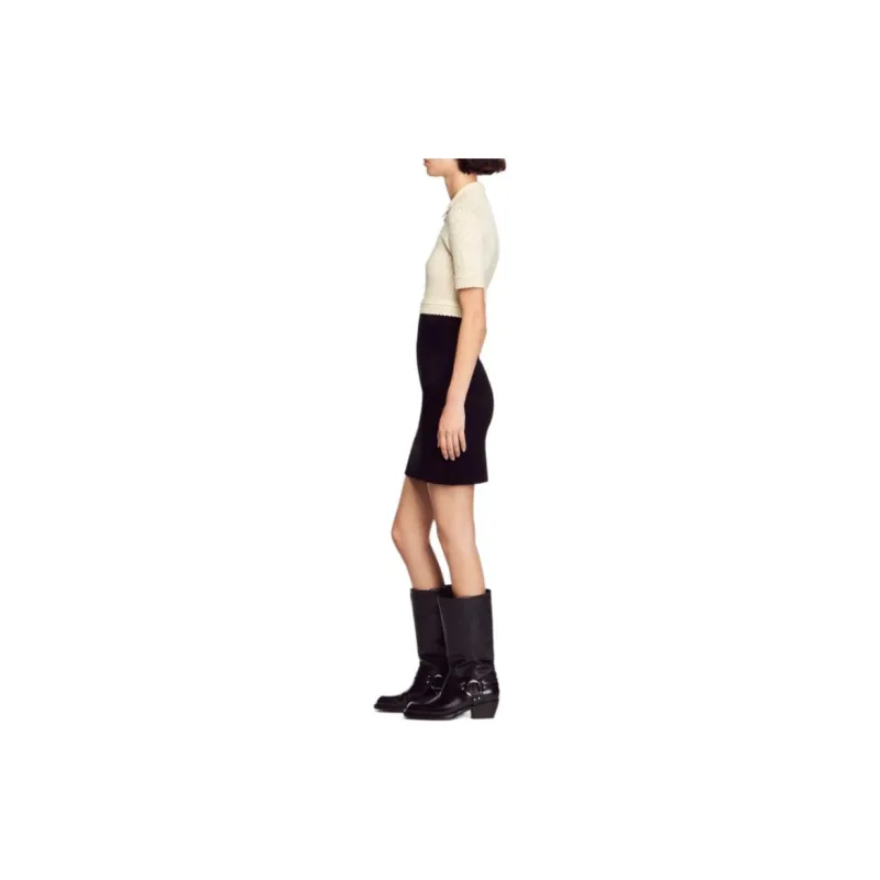 Sandro Short Sleeved Dresses Women's Black-3