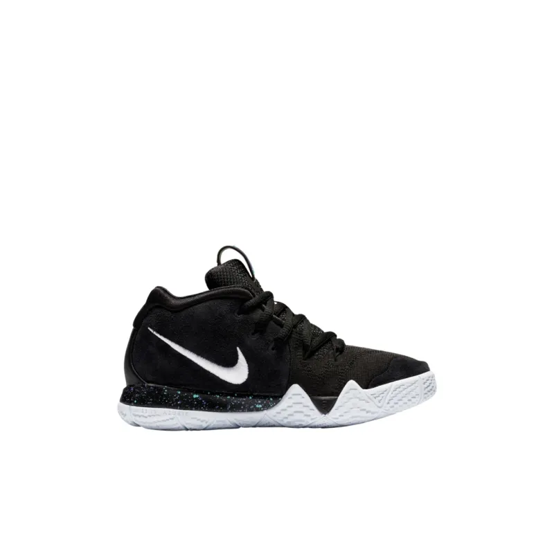 Nike Kyrie 4 Cushioned Slip-Resistant Lightweight Mid-Top Basketball Shoes Black White Children Aged 3-7 Years Old-1