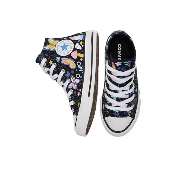 Converse Chuck Taylor All Star Anti Slip Wear Resistant High Top Kids Canvas Shoes Black Multicolor Teenagers-4