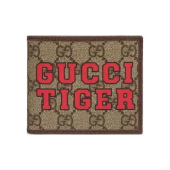 GUCCI Canvas With Leather Wallet Men's Ebony/Brown
