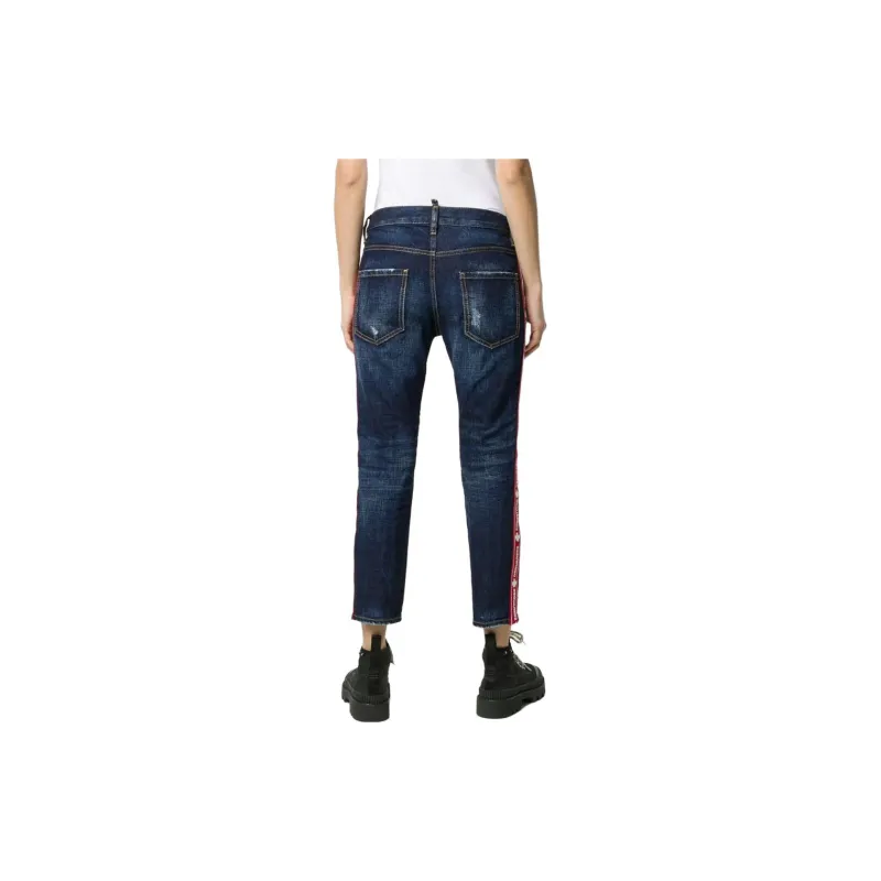 DSQUARED2 Logo Tape Cropped Jeans-2