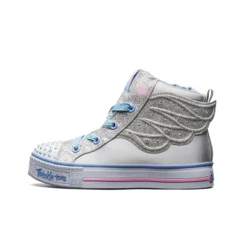 Skechers Shuffle Lites High Top Kids' Skateboarding Shoes Silver Teenagers