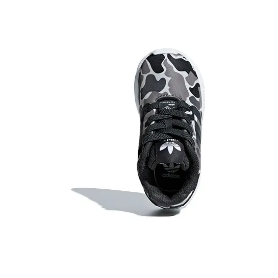 Adidas Originals ZX Flu Abrasion Resistant Low Top Toddler Shoes Charcoal Black Infant And Toddler-4