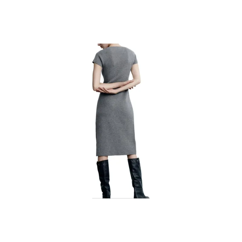 ZARA Short-Sleeved Dresses Women's Gray-4