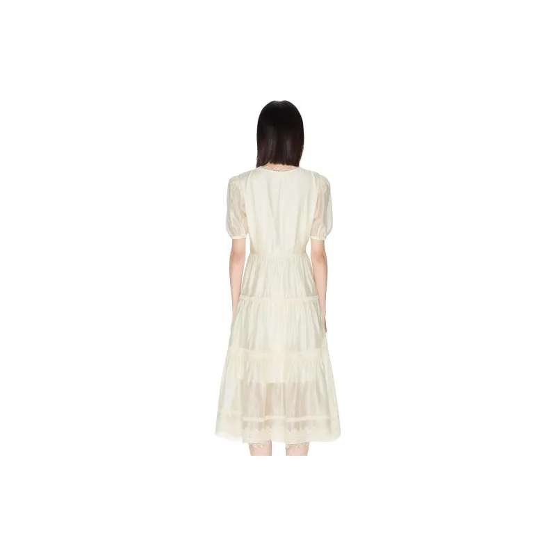 ITIB X IEM Co-brand Short-Sleeved Dresses Women's White-2