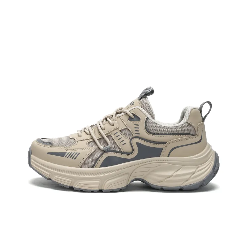 JEEP SPIRIT Lightweight Wear-Resistant And Slip-Resistant Low-Top Chunky Sneakers Men's Light Sandy-0