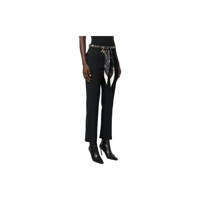 Elisabetta Franchi Scarf detaill Cropped Trousers-3