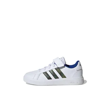 Adidas Neo GRAND COURT K Anti Slip Wear Resistant Low Top Kids' Skateboarding Shoes White Green Kids'