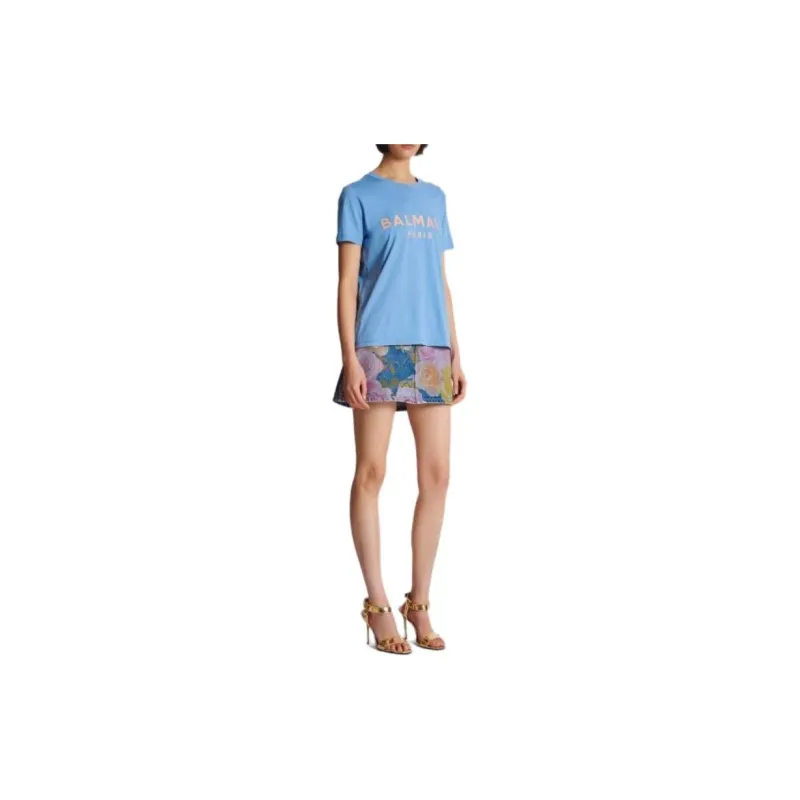 BALMAIN T Shirts Women's Blue-3
