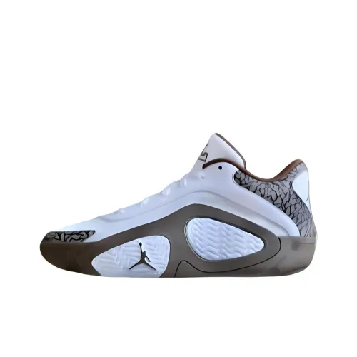 Deadstock Coffee x Jordan Tatum 2 'Mocha' Durable Breathable Low Top Basketball Shoes Men's White Umber