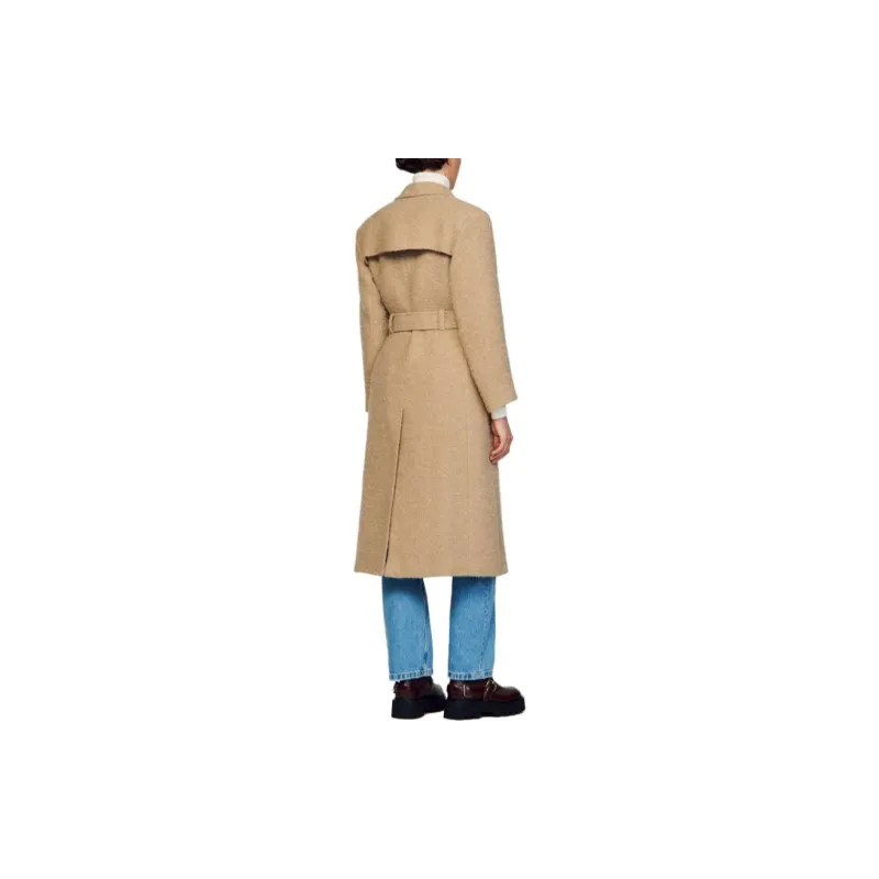 Sandro Herringbone Bouclé Coat-2