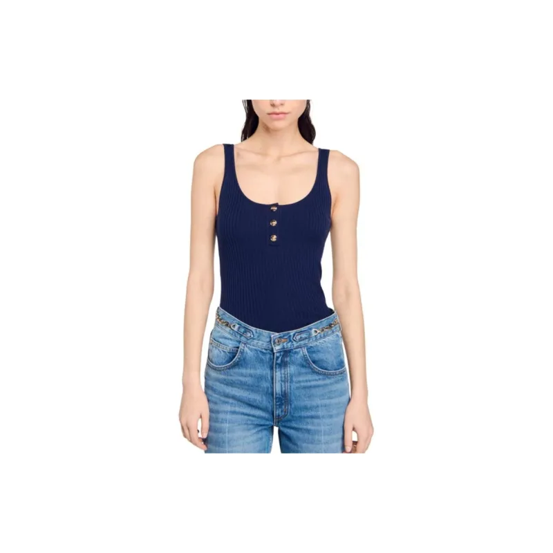 Sandro Ribbed knit Tank Top-3