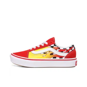 Vans Old Skool Comfycush Low Top Skateboard Shoes Flame Teenagers