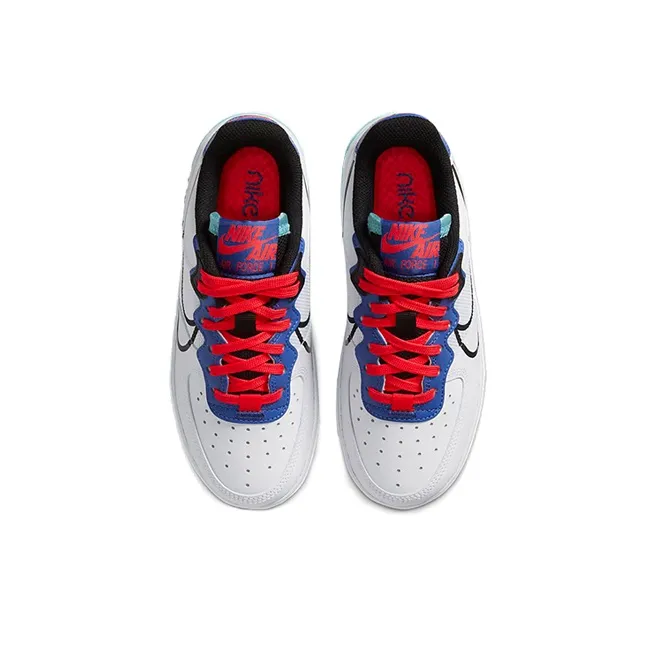 Nike Air Force 1 React White Astronomy Blue Laser Crimson GS-3