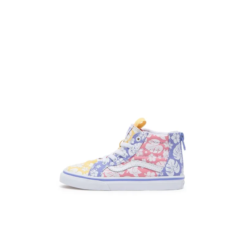 Vans SK8 Zip Sneake Wear-Resistant High-Top Toddler Shoes Floral Infant And Toddler-0