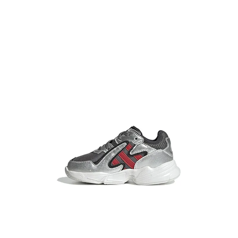 Adidas Originals Yung-96 Chasm EL I Slip-Resistant Low-Top Toddler Shoes Gray Red Infant And Toddler-0