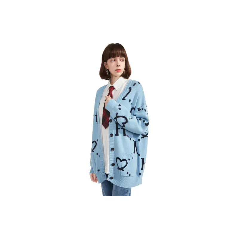 EICHITOO Knitwear Women's Light Blue Pattern-1