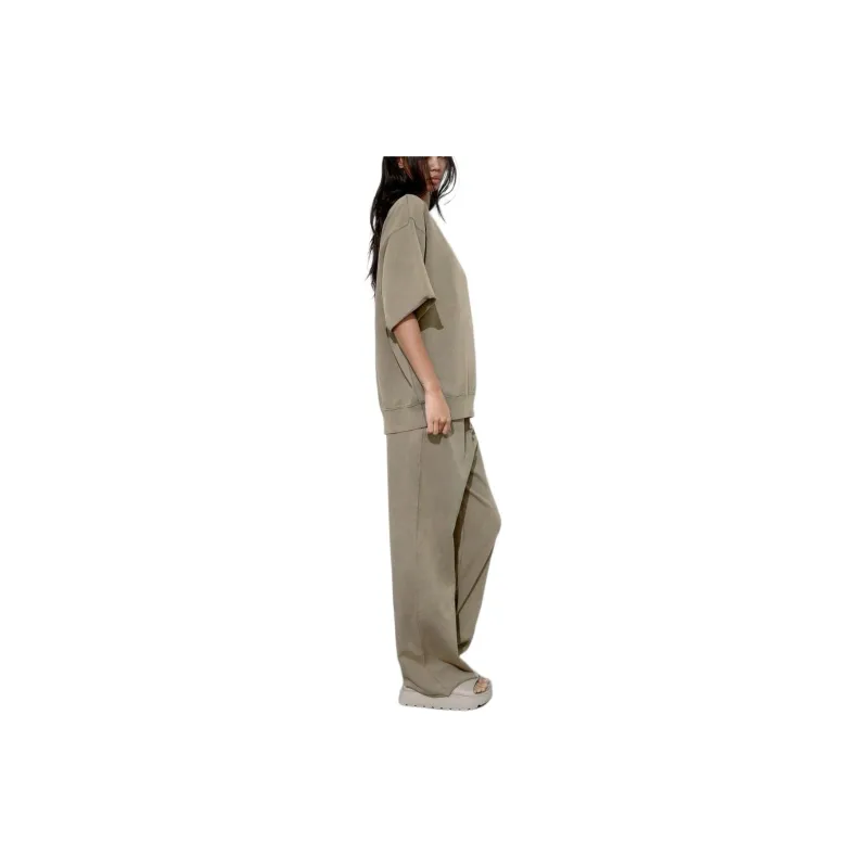 ZARA Sweatshirts Women's Khaki-3