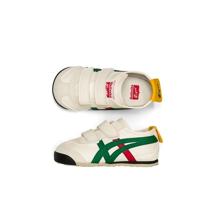 Onitsuka Tiger MEXICO 66 TS Anti Slip Wear Resistant Low Top Sports Casual Shoes White Green Infant And Toddler-4