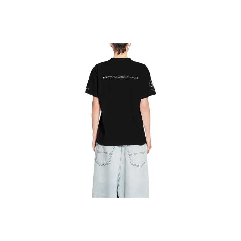 Balenciaga X WFP FW22 Drop Shoulder Sleeve T Shirt Women's Black-2
