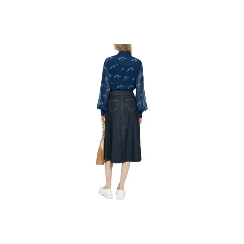 DKNY Denim Long Skirts Women's Denim Blue-3