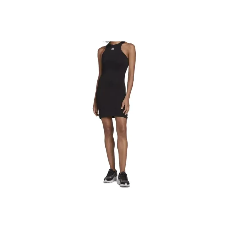 Adidas Adicolor Essentials Rib Tank Dress Sleeveless Dress Women's Black-1