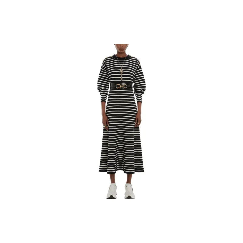 Alexander McQueen Long Sleeved Dresses Women's Black-1