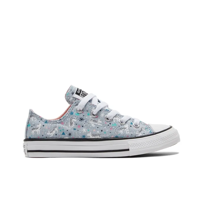 Converse Chuck Taylor All Star Low Top Kids Canvas Shoes Cerulean Multicolor Teenagers-1
