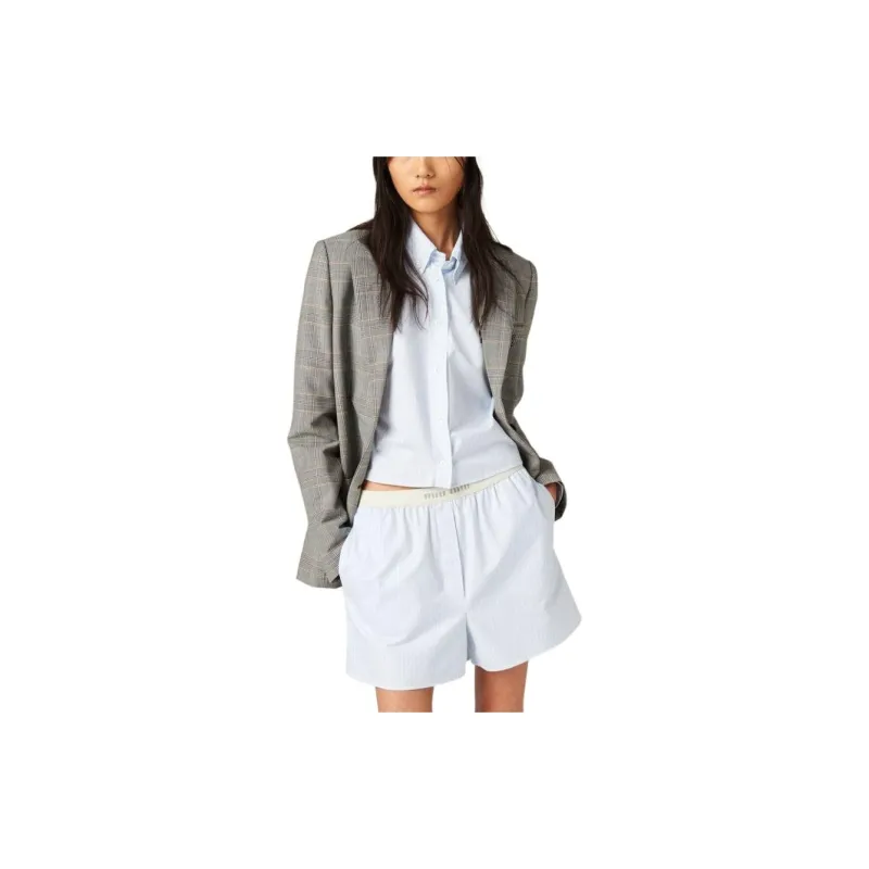 MIU MIU SS24 Casual Shorts Women's Sky Blue-1