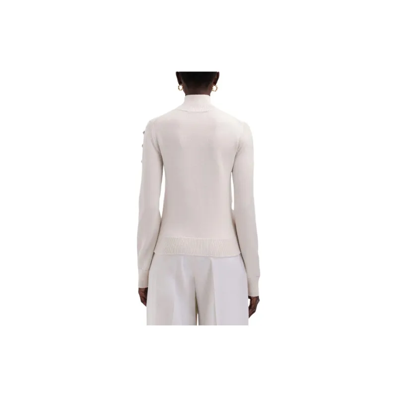 Oscar De La Renta Crystal embellishment Turtleneck Top-3