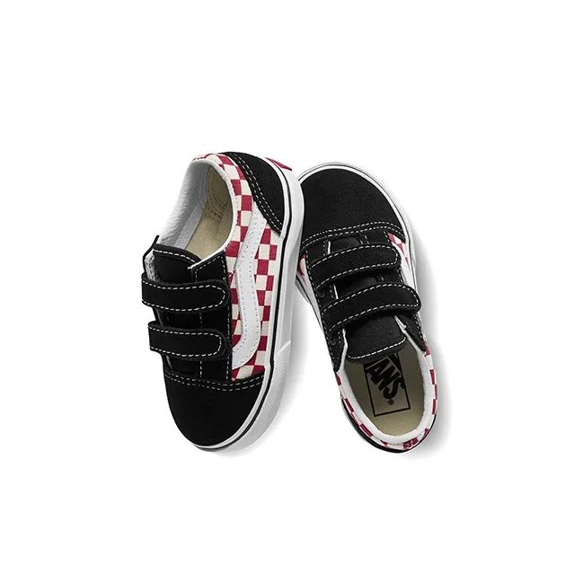 Vans Old Skool Collection V Anti Slip Wear Resistant Low Top Skateboard Shoes Black Infant And Toddler-3